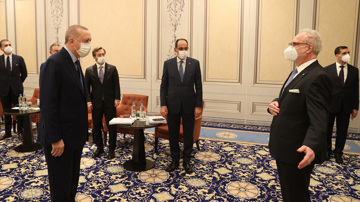Erdoğan Letonya Cumhurbaşkanı ile görüştü