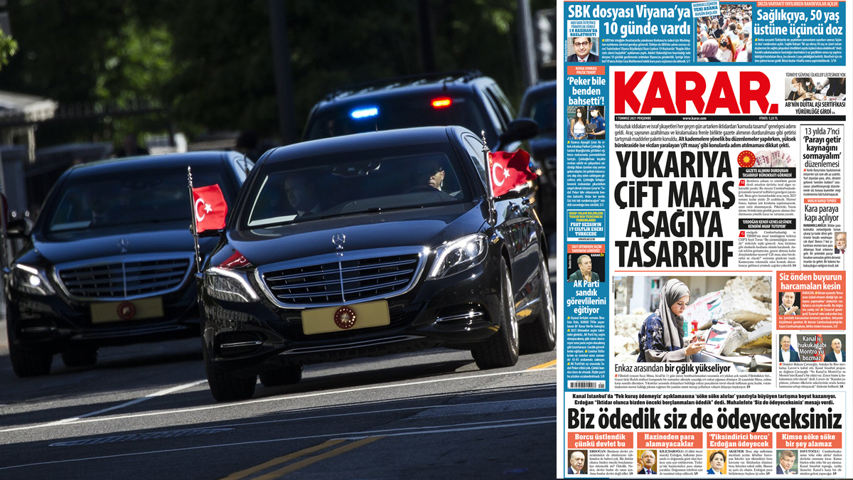 Yukarıya çift maaş aşağıya tasarruf