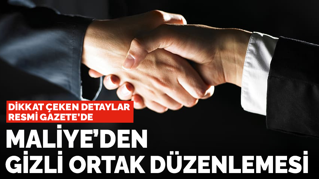 Dikkat çeken detaylar Resmi Gazete'de: Maliye’den gizli ortak düzenlemesi