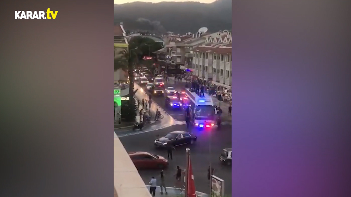 Yangın bölgesinde bitmeyen konvoy