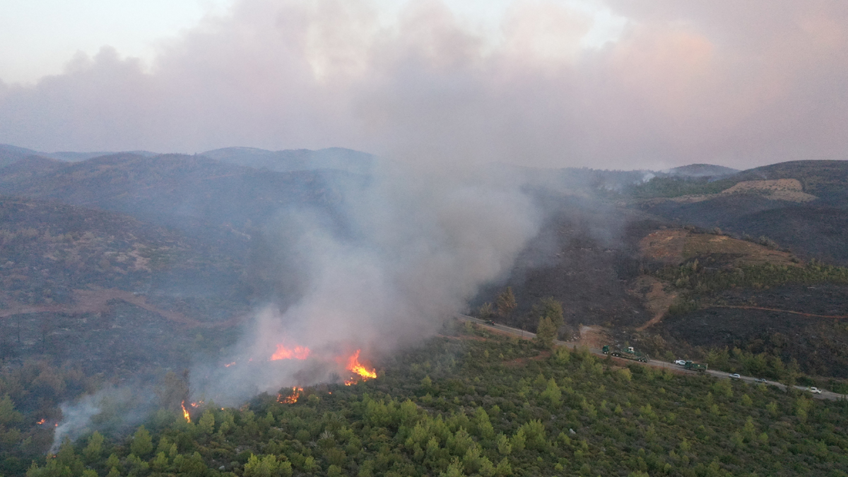 Bodrum'da yangımı söndürme çalışmaları devam ediyor