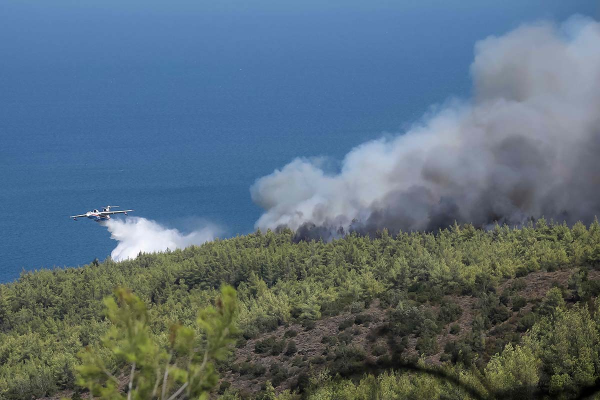 Yunanistan'da çıkan dev yangın Evia adasını esir aldı