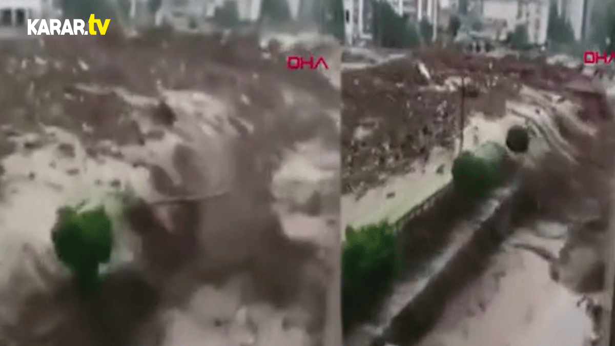 Bozkurt'ta yaşanan sel felaketinin yeni görüntüleri izleyenleri korkuttu