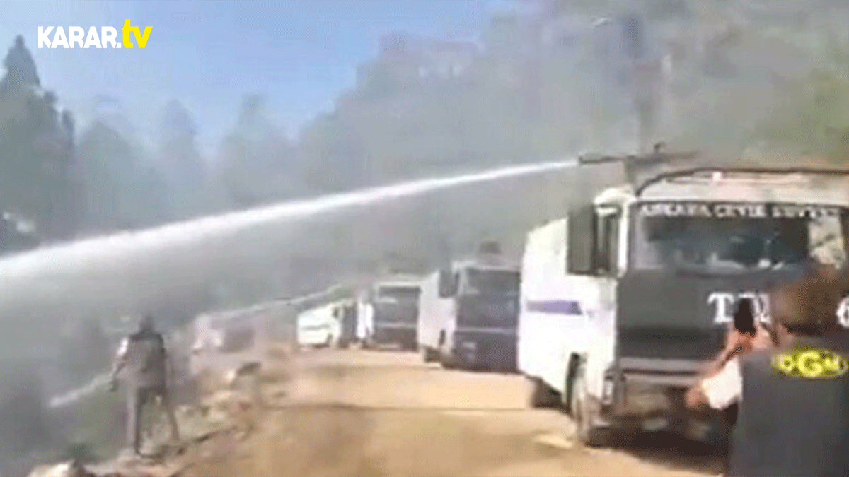 Orman yangınına müdahale eden TOMA'ları gören kişinin tepkisi viral oldu