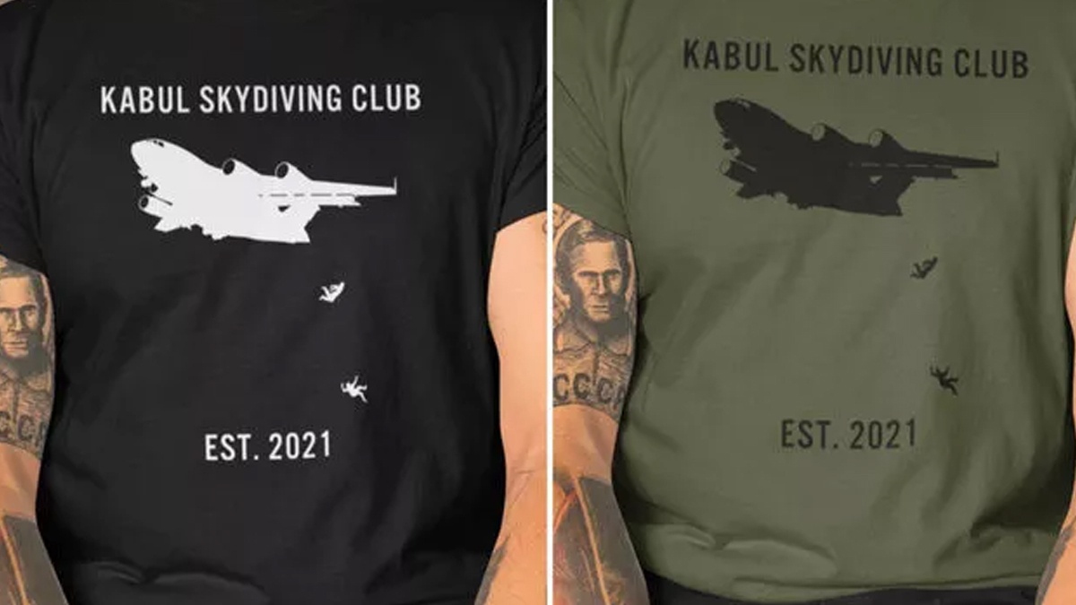 Sosyal medyayı ayağa kaldıran olay: Uçaktan düşen Afganların görüntüsünü tişörte bastılar
