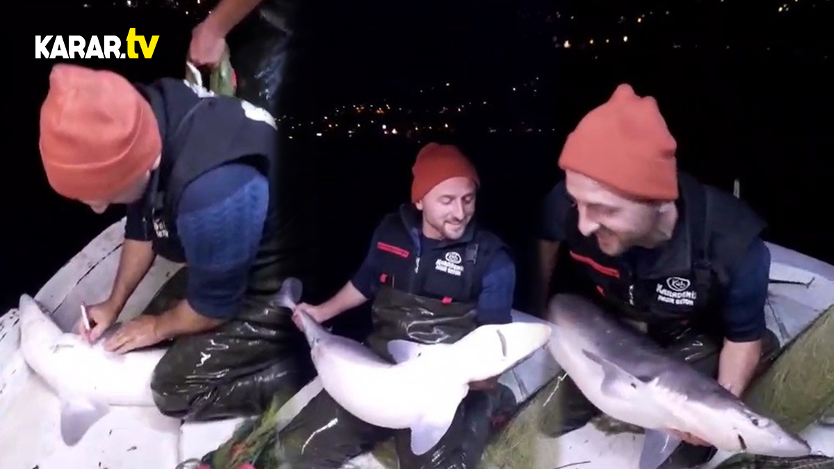 Karadenizli balıkçı ile ağına takılan köpekbalığının güldüren diyaloğu