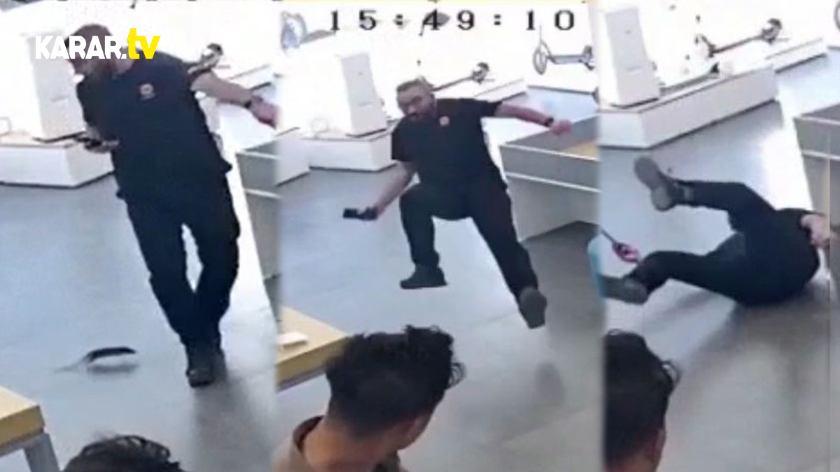 Bir anda kendini yerden buldu