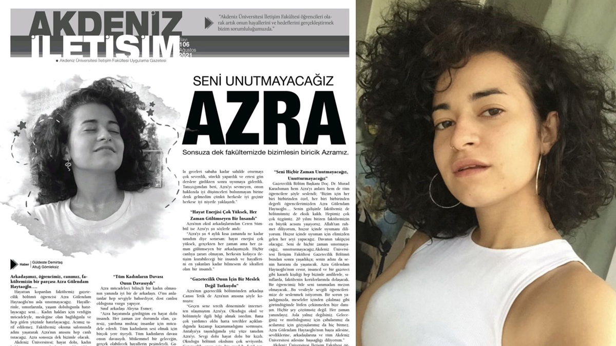 Katledilen gazetecilik öğrencisi Azra'nın arkadaşları en zor haberlerini yazdı