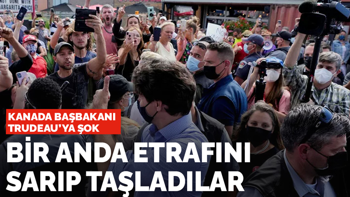 Kanada Başbakanı Trudeau’ya şok! Bir anda etrafını sarıp taşladılar