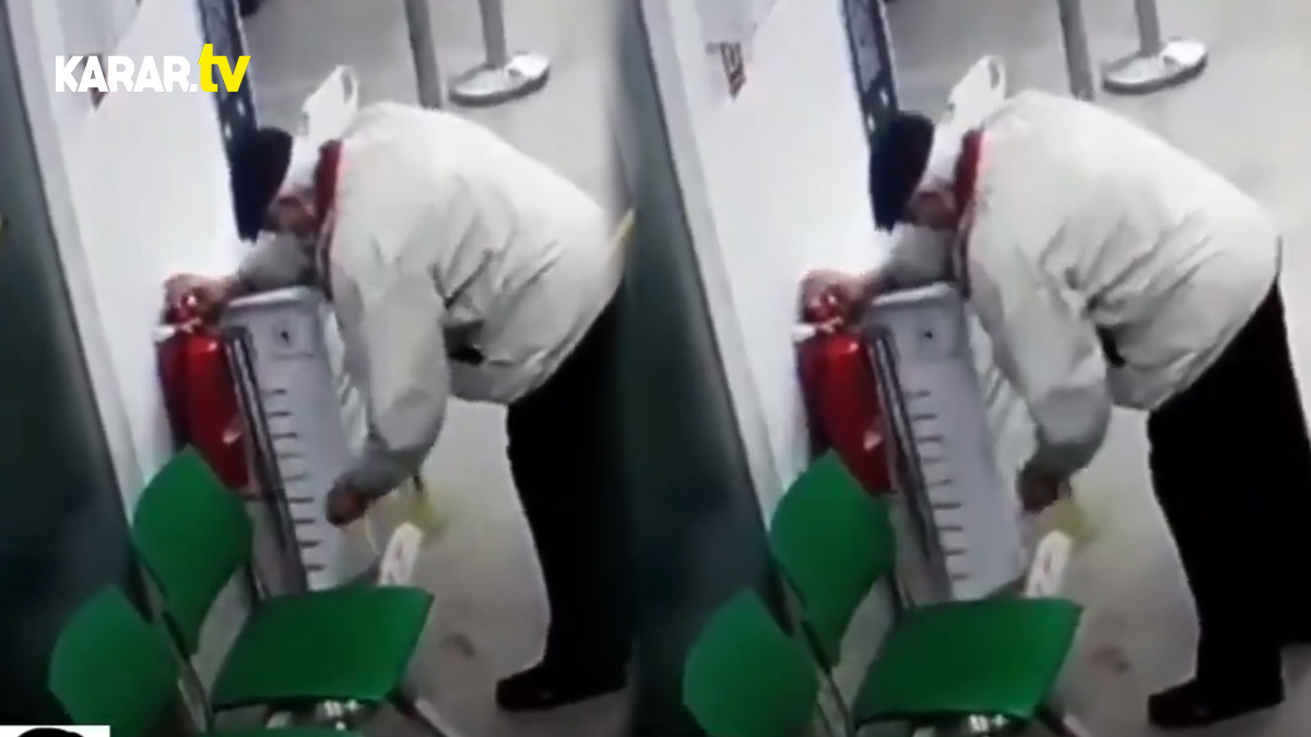 Yangın tüpünü dezenfektan sanan adam sosyal medyada gündem oldu