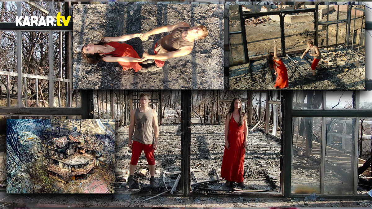 Yanan sanatevlerine küllerin arasında dans ederek veda ettiler