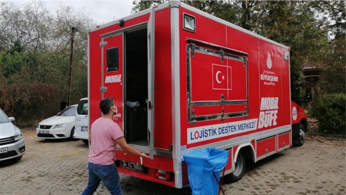 İBB'den Validebağ'da nöbet tutanlara mobil büfe desteği