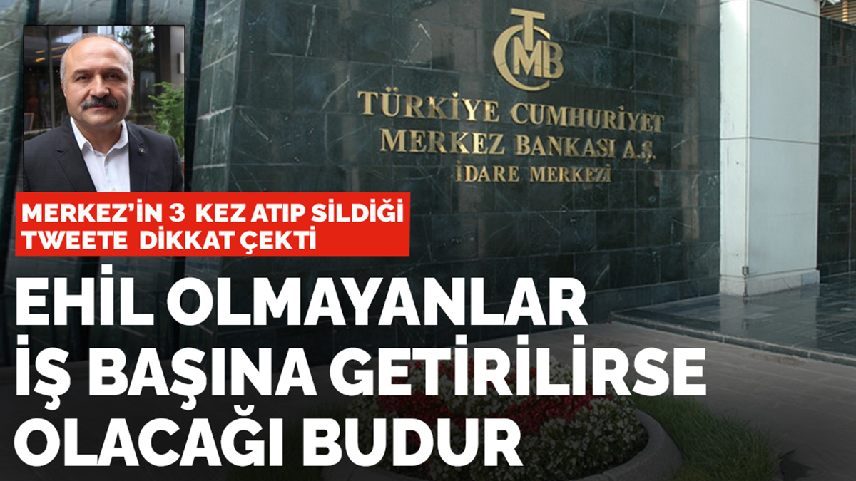 Erhan Usta Merkez Bankası'nın 3 kere atıp sildiği tweete dikkat çekti