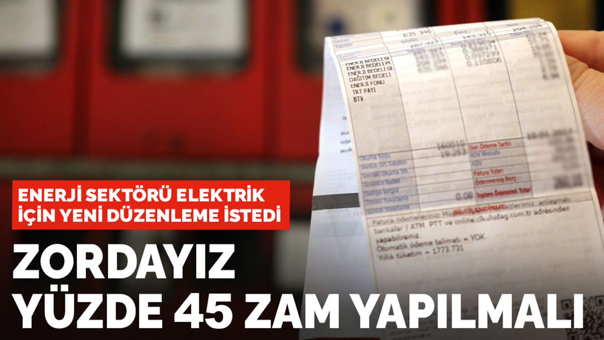 Enerji sektörü elektrik için yeni düzenleme istedi: Zordayız yüzde 45 zam yapılmalı