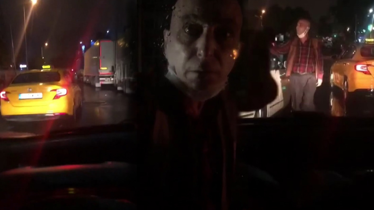 Tartıştığı sürücünün yolunu kesen taksici terör estirdi