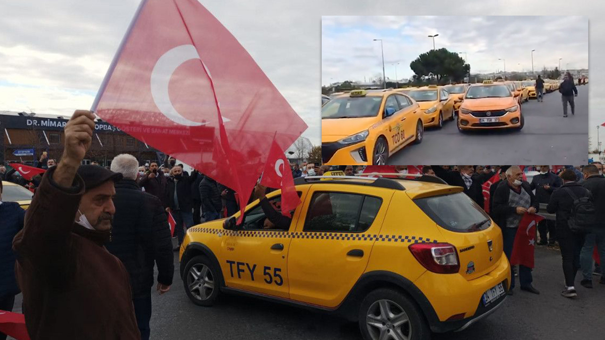 UKOME toplantısı öncesi taksiciler İmamoğlu'nu protesto etti