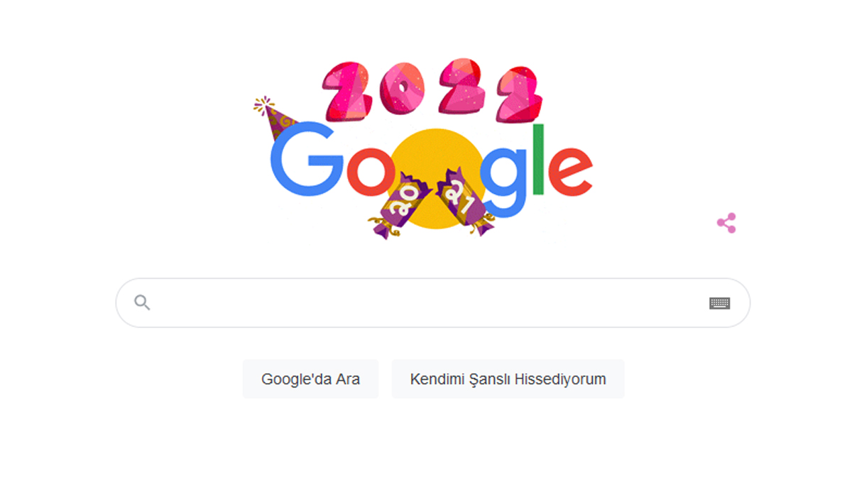 Yeni Yılın İlk Günü 2022 Doodle logosu sürprizi | Yılbaşı özel doodle logo