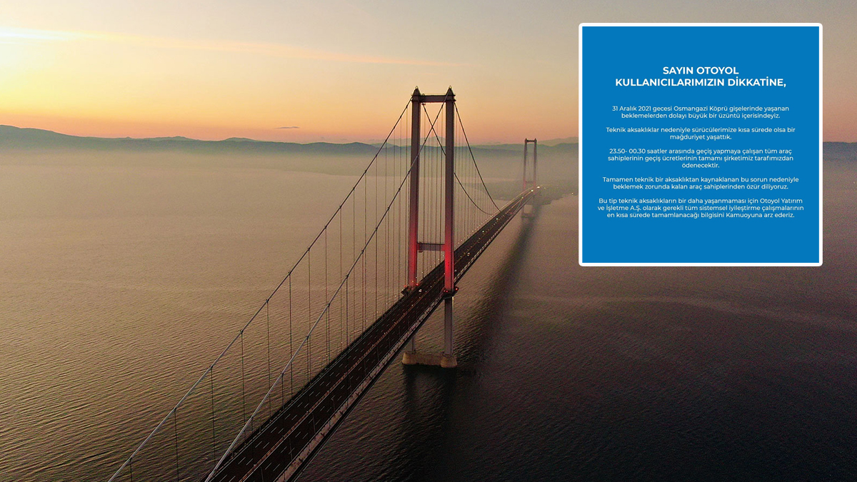 Osmangazi Köprüsü'ndeki zam kuyruğuna yanıt
