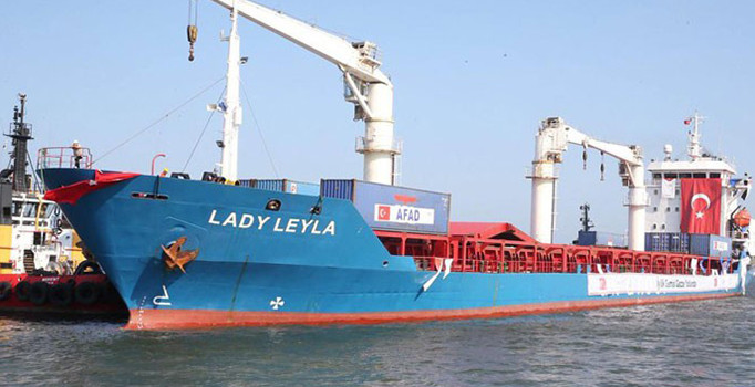 Gazze'ye yardım götüren gemi Lady Leyla Aşdod Limanı'na ulaştı