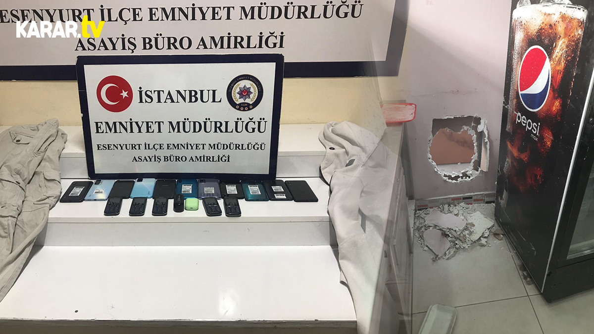 Esenyurt’ta hırsızlar duvarı delerek soygun yaptı