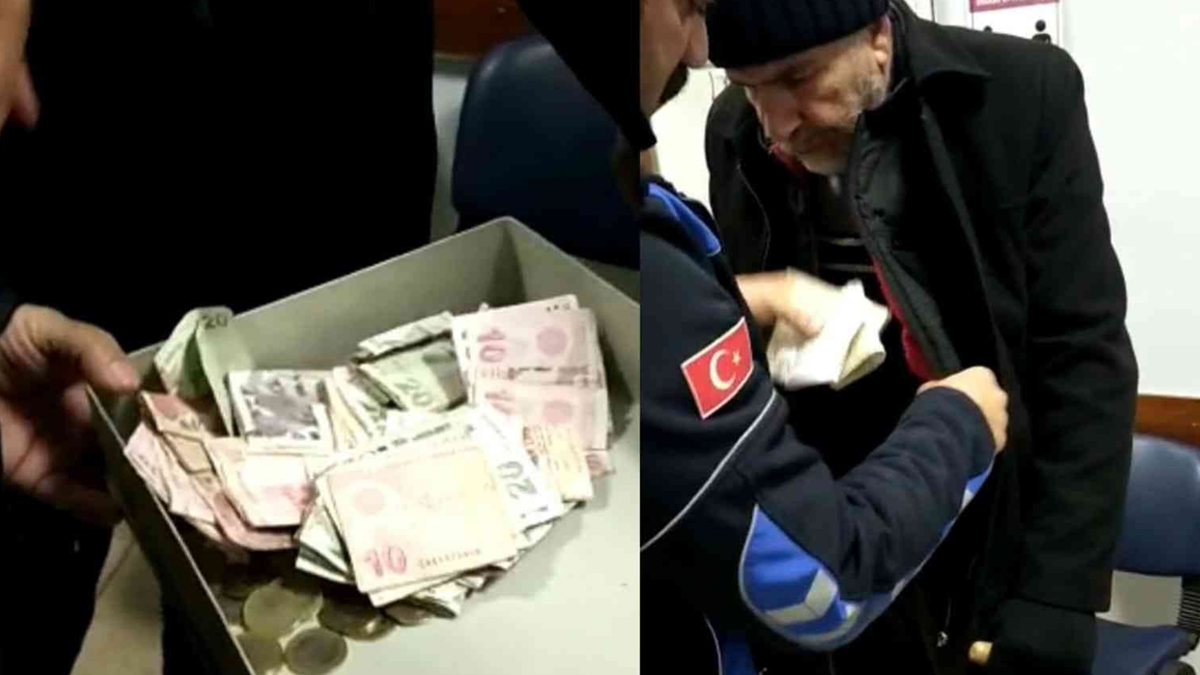 Dilencinin üzerinden çıkan para şaşırttı