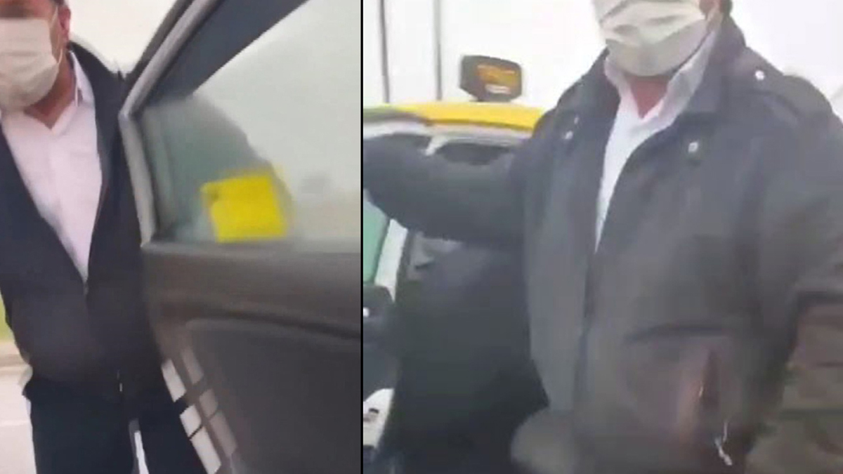 Kısa mesafe tartışması! Taksici yolcuyu kolundan tutarak araçtan indirdi