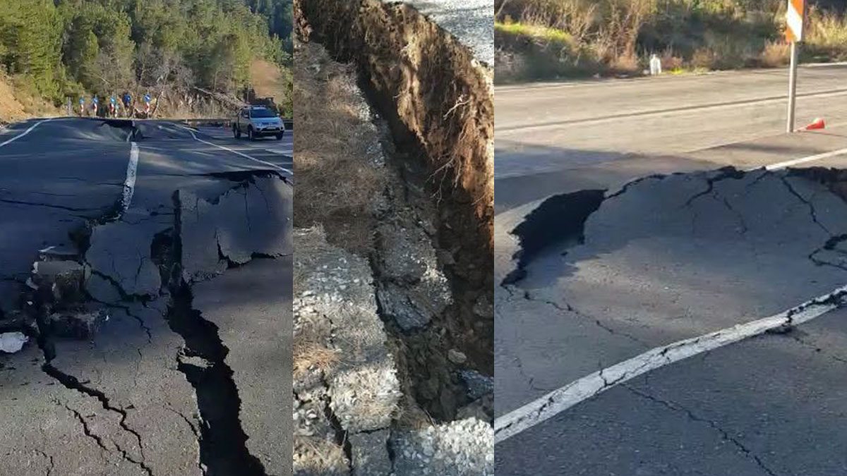 Antalya’da D-400 karayolu ortadan ikiye ayrıldı