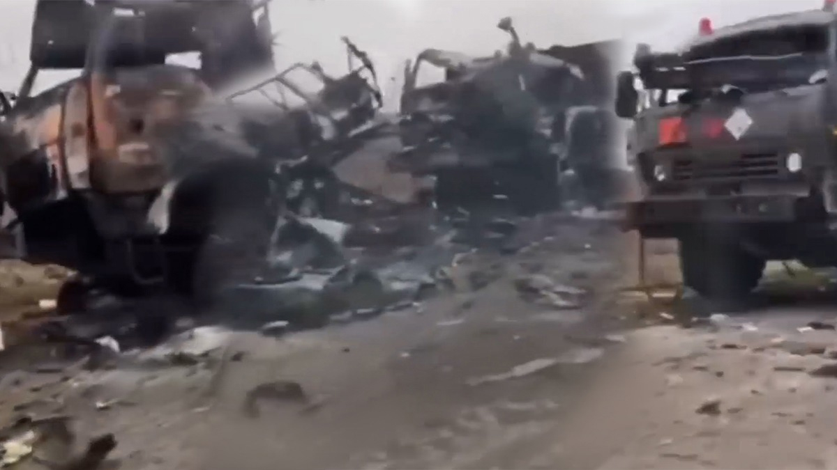 Ukrayna ordusu Rus savaş konvoyunu yok etti