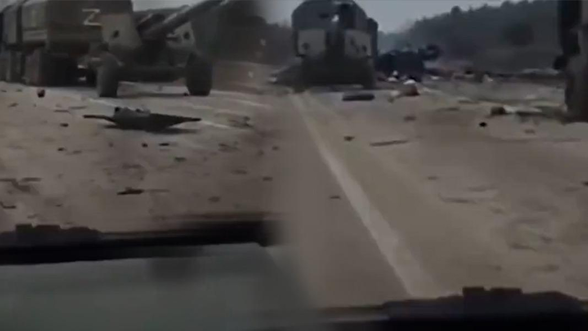 Ukrayna, 'Bayraktar SİHA'larıyla vurulan Rus konvoyunun' görüntülerini paylaştı