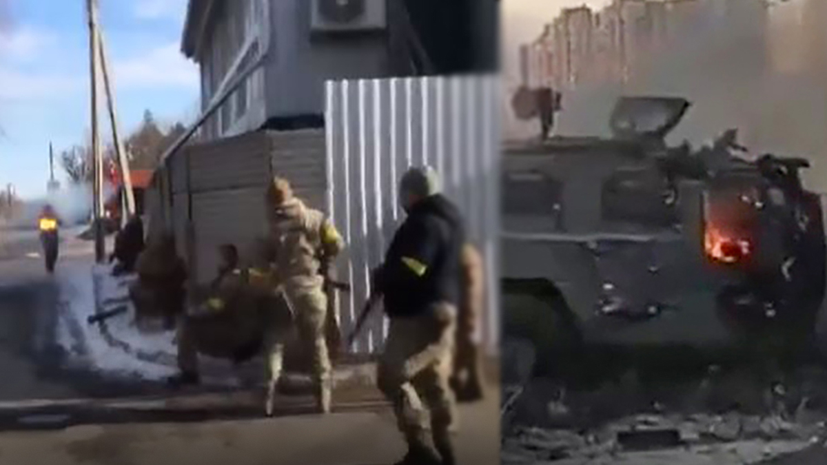 Ukrayna'nın Harkov'da direniş anları: Rus zırhlı aracı etkisiz hale getirildi