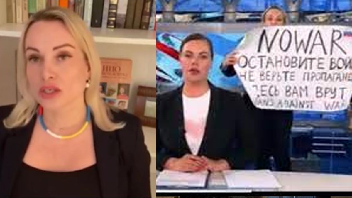 Rus devlet televizyonunda savaş karşıtı pankart açan editör: Sorgu 14 saatten fazla sürdü