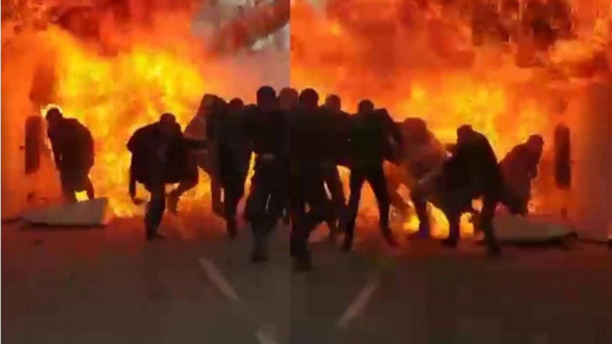 Ölümü göze alarak alevlerin içine dalıp baba oğulu böyle kurtardılar