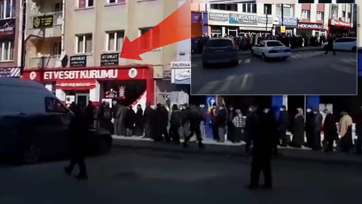 Et ve Süt Kurumu önünde zam öncesi ucuz et kuyruğu