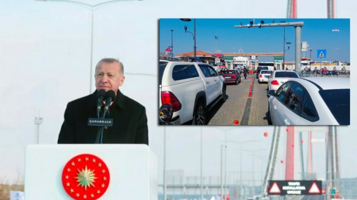Erdoğan, Çanakkale Köprüsü'ne '200 liracık' demişti: Feribotlarda uzun kuyruklar oluştu