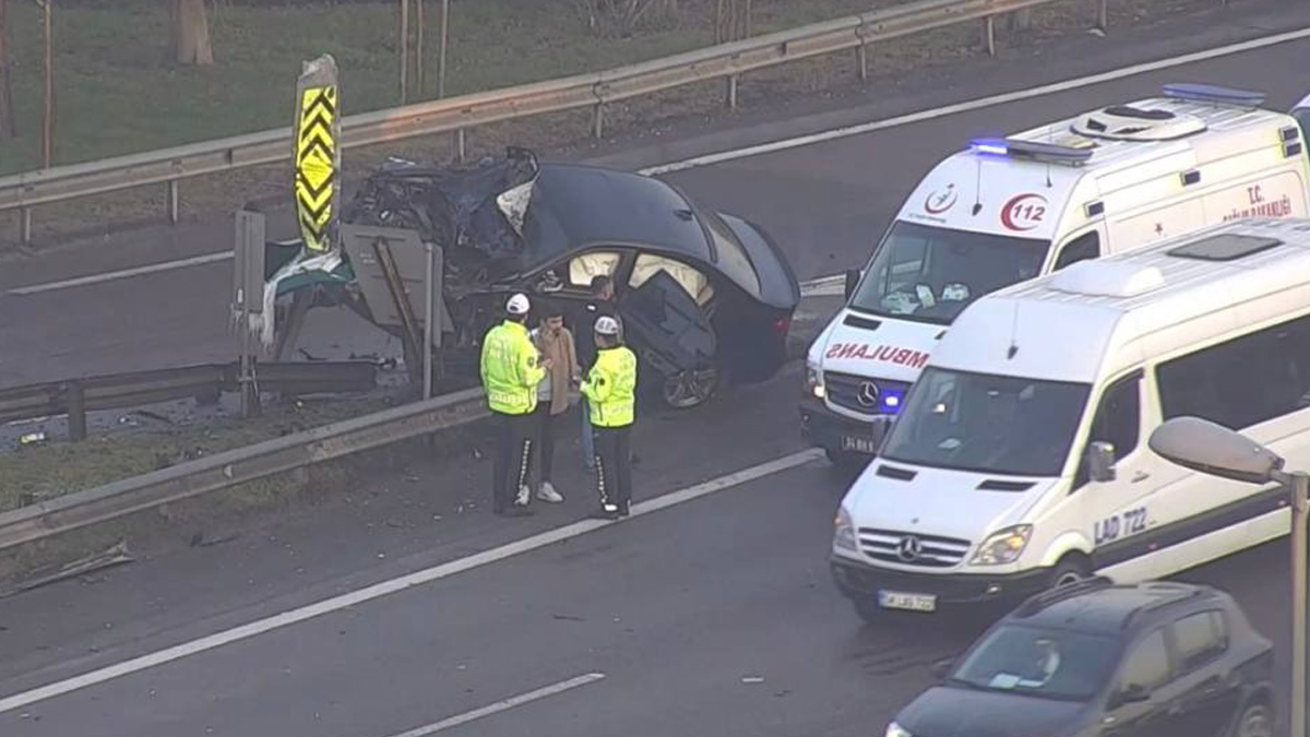 Köprü çıkışında korkutan kaza