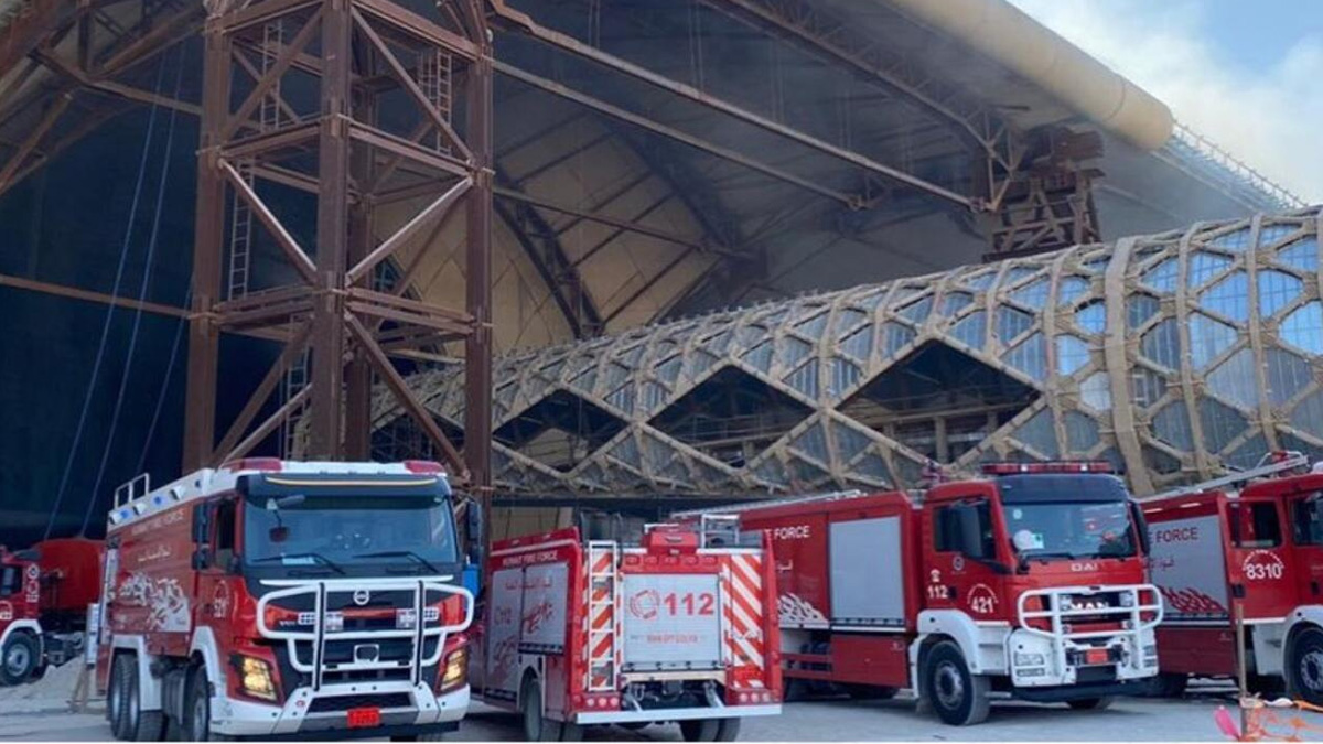 Kuveyt Uluslararası Havalimanı'nda korkutan alevler