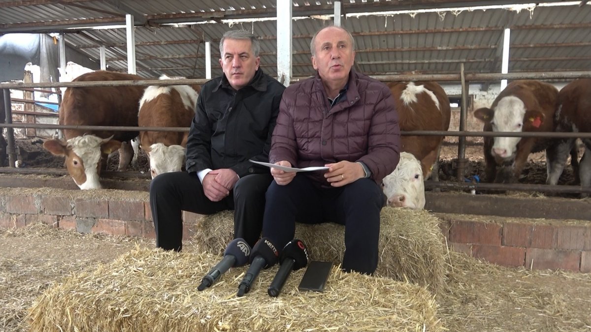 Muharrem İnce'den ahırda basın toplantısı