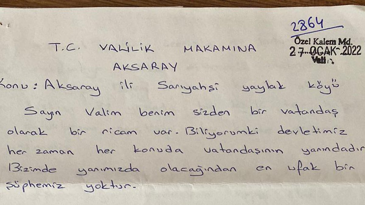 Amcasıyla babasının barışması için Vali Aydoğdu'ya mektup yazdı: 15 yıllık küslük sona erdi