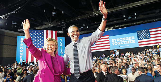 ABD Başkanı Obama, Clinton’ın mitingine ‘Air Force One’ ile gitti Amerika karıştı