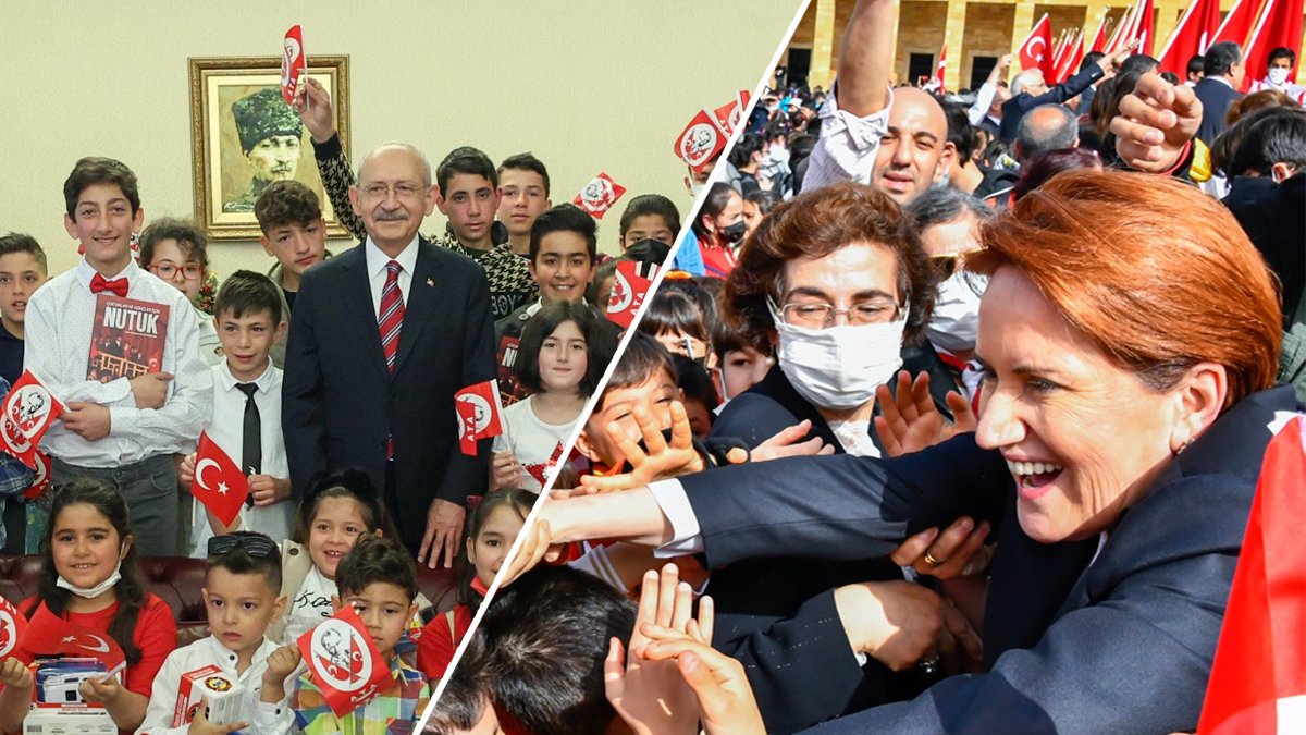 Çocuklardan Akşener ve Kılıçdaroğlu'na sevgi seli