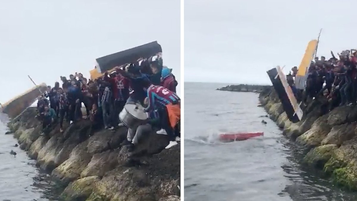Trabzonsporlu taraftarlardan ezeli rakiplere 'tabut'lu gönderme