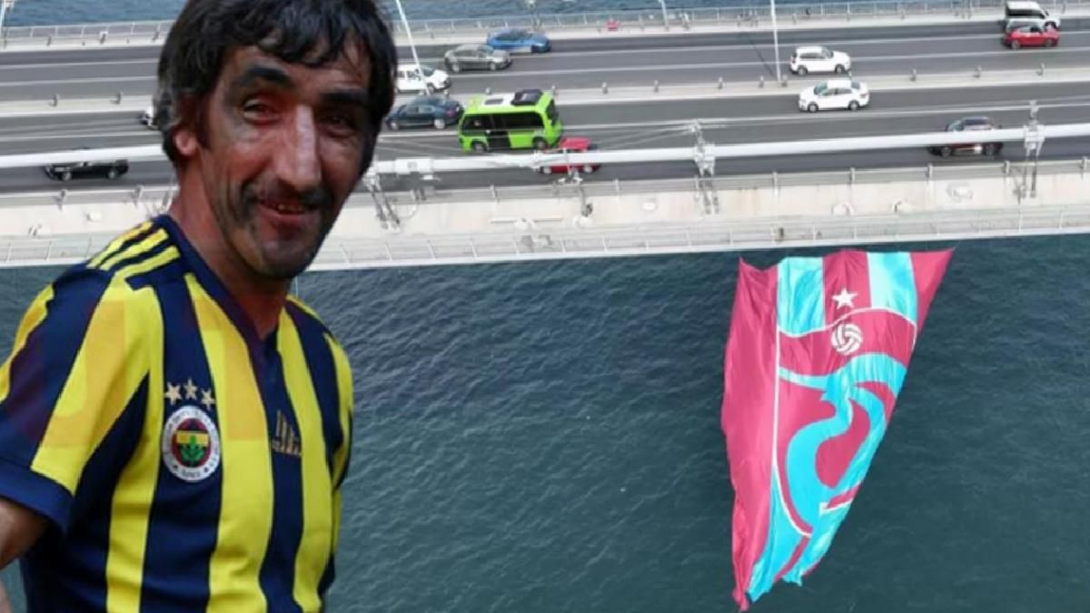 2 kez deneyip gözaltına alınmıştı! 'Rambo Okan' 3. denemesinde Trabzonspor bayrağını kesti