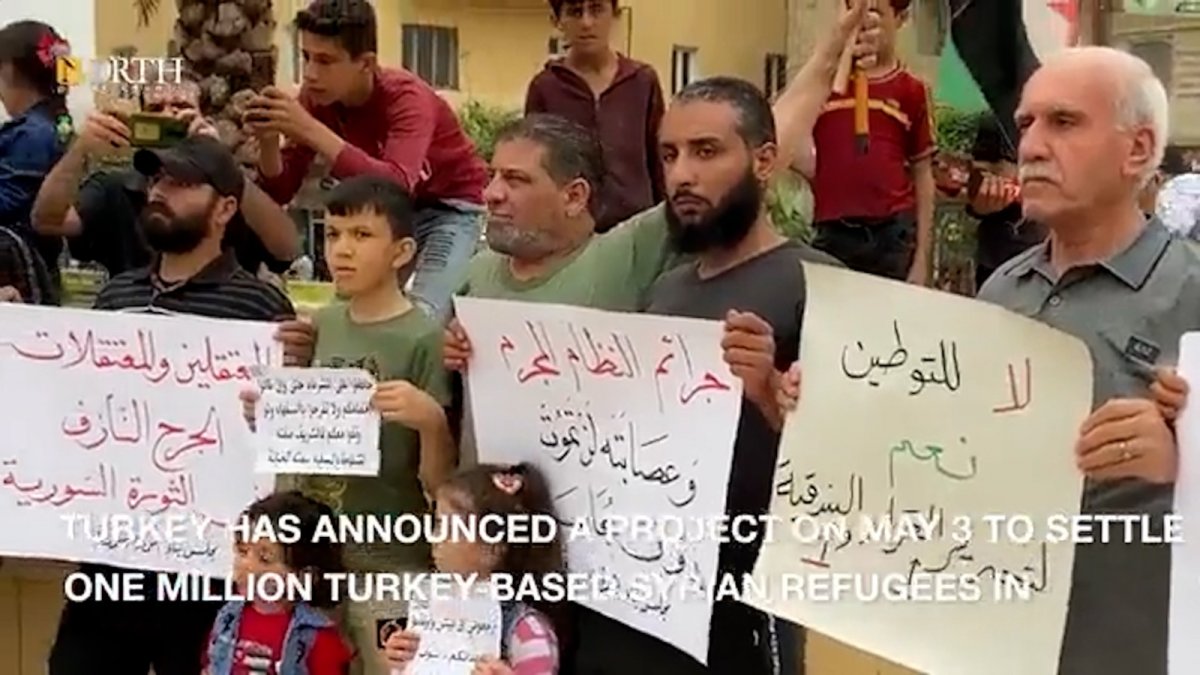 "Afrin'deki Suriyeliler, 'Türkiye'deki Suriyeliler geri dönmesin' eylemi yaptı" iddiası