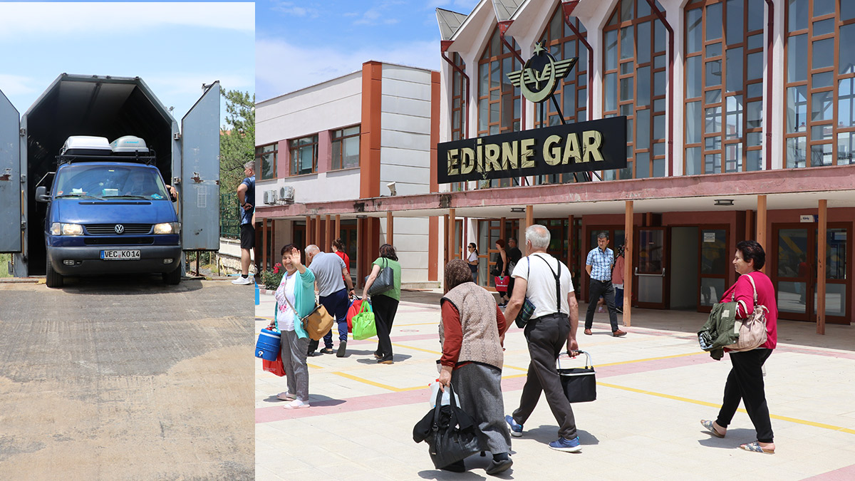 Türkiye'ye araçlarını böyle getiriyorlar: Gurbetçiler Edirne'ye gelmeye başladı