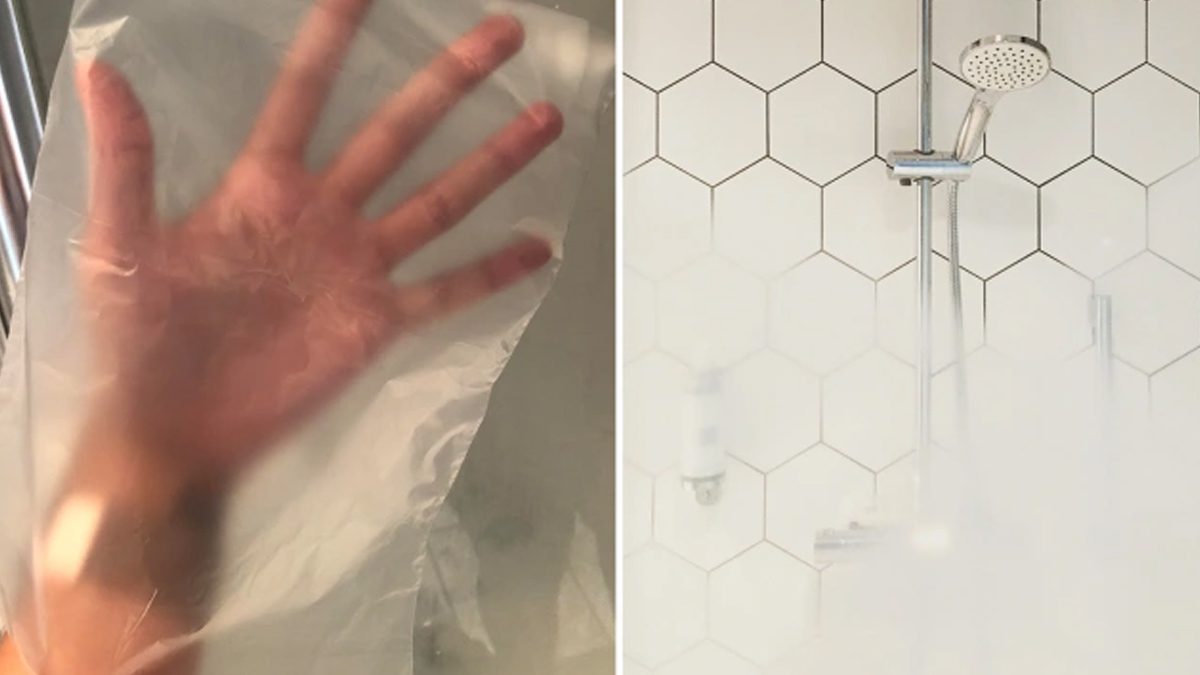 Gözlerinize İnanamayacaksınız! Market Poşeti İle Duşa Kabin Temizliği