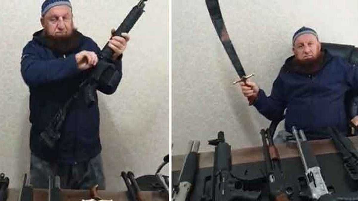 Silah ve kılıçla poz veren dernek başkanı serbest bırakıldı