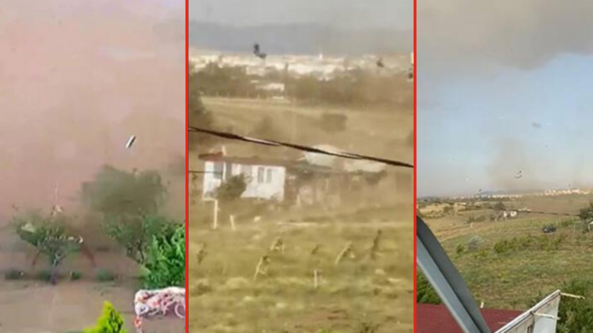 Burdur'da korku dolu anlar! hortum bir vatandaşı havaya uçurdu