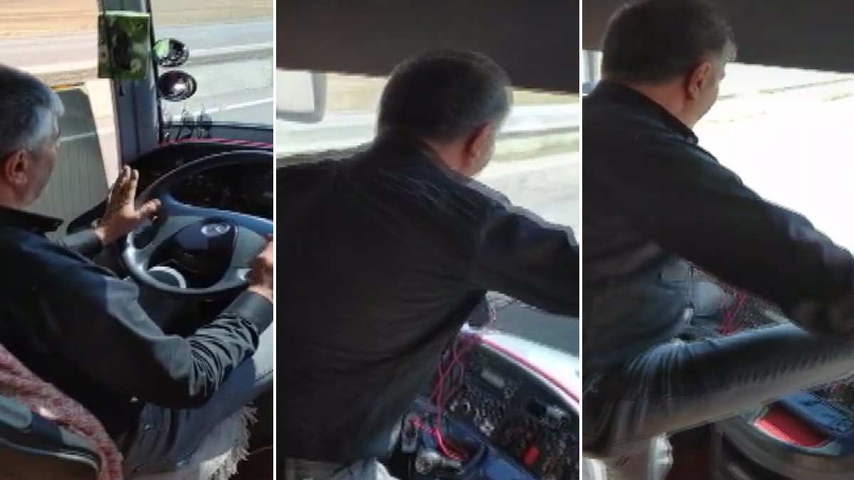 Yolcu otobüsünde dehşete düşüren sorumsuzluk! Direksiyonu bırakıp dans etti