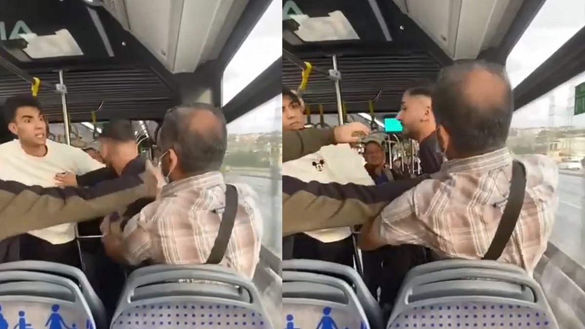 Yine metrobüs yine kavga! Yüksek sesle konuşma kavgasında yumruklar konuştu
