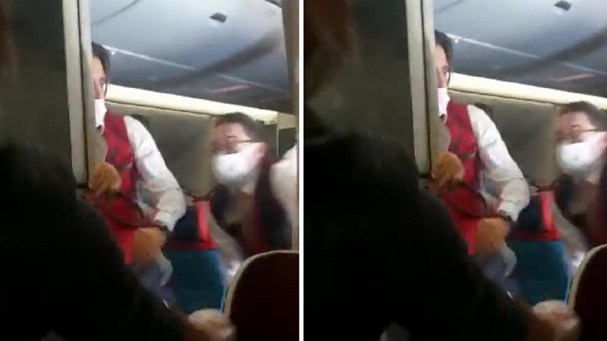 THY uçağı karıştı: Kabin memurunun önce parmağını ısırdı sonra saldırdı